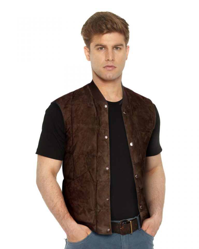 Mens Brown Suede Leather Vest Online At Leatherright 4427