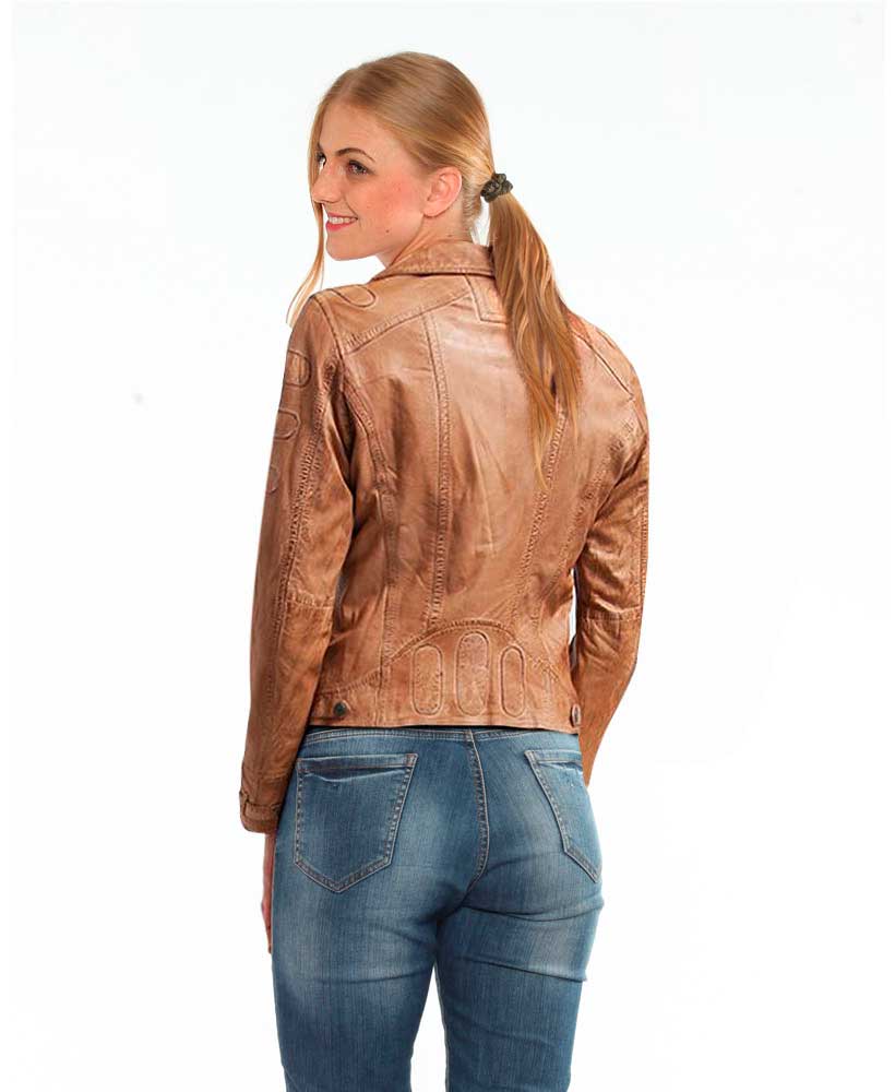 leather jacket women short