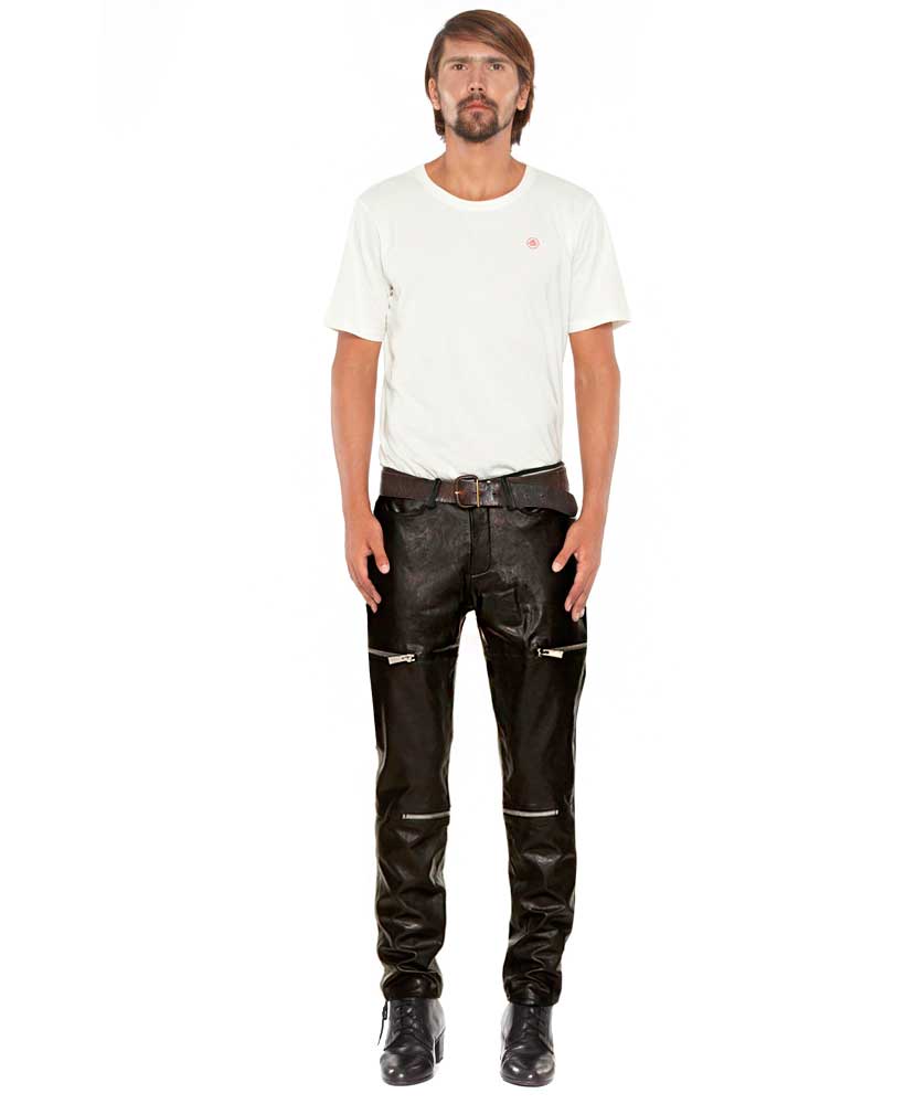 leather pants with zipper