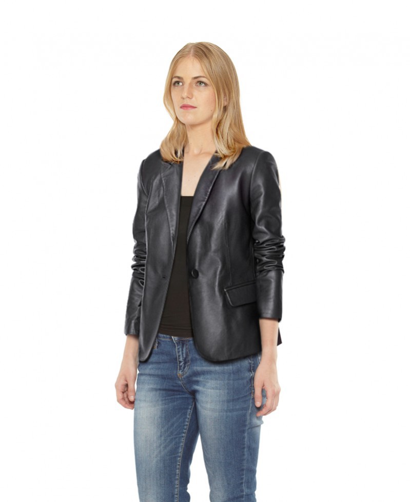 Womens Classic Black Leather Blazer Custom Leather Store Buy Leather Products Online At